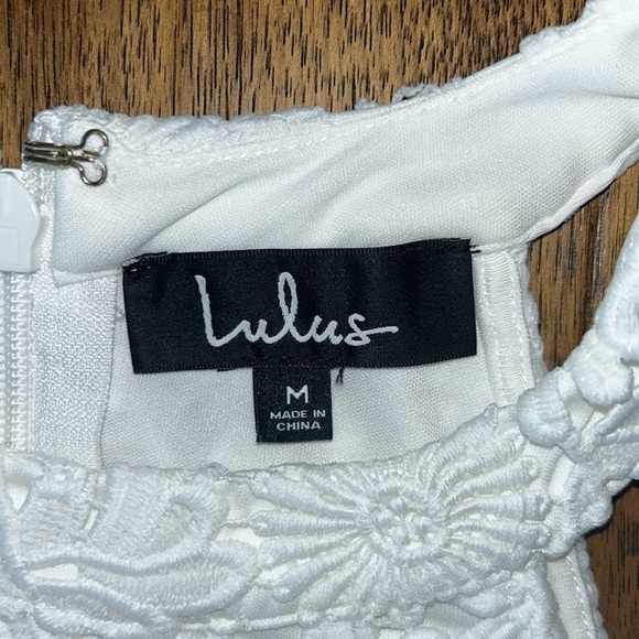 Lulus: Love Poem Lace Mini Dress: Size M - Picture 9 of 10